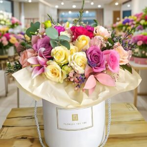 Meandering Dreams (Iris) Flower Bouquet | 6-30 Roses | Anniversary | Baby Girl | Birthday | Valentine's Day | Lillies | Chrysanthemums | Eucalyptus