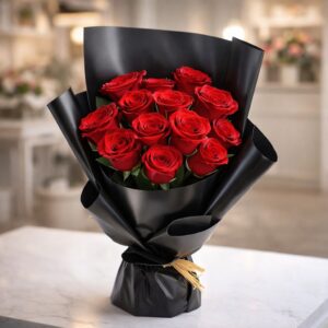 Black Georgie Flower Bouquet | 13–25 Roses | Anniversary | Birthday | Romance | Gift
