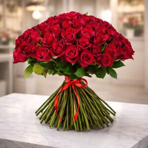 Sonnet (Crimson) Red Rose Bouquet| 45-201 Roses | Anniversary|Valentine's Day | Wedding