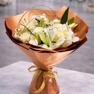Angels Breath Flower Bouquet | 8-12 Roses | Father's Day | Get Well Soon | New Born | Eucalyptus | Eustoma | Lillies | Love